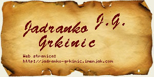 Jadranko Grkinić vizit kartica